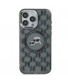 Karl Lagerfeld IML Monogram Karl & Choupette Head MagSafe Case for iPhone 15 Pro Max - Black