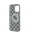 Karl Lagerfeld IML Monogram Karl & Choupette Head MagSafe Case for iPhone 15 Pro Max - Black