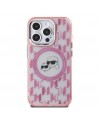 Karl Lagerfeld IML Monogram Karl & Choupette Head MagSafe Case for iPhone 15 Pro Max - Pink
