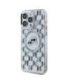 Karl Lagerfeld IML Monogram Karl & Choupette Head MagSafe Case for iPhone 15 Pro Max - Clear
