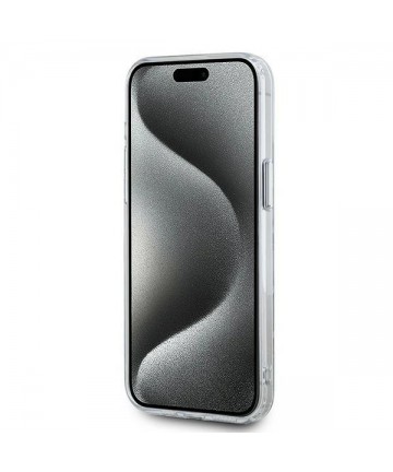Karl Lagerfeld IML Monogram Karl & Choupette Head MagSafe Case for iPhone 15 Pro Max - Clear