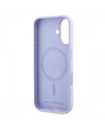 Karl Lagerfeld Silicone Karl&Choupette Ring MagSafe iPhone 16 Case - Purple
