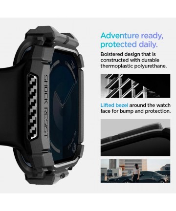 Spigen Rugged Armor Case for Apple Watch 10 (42mm) - Black