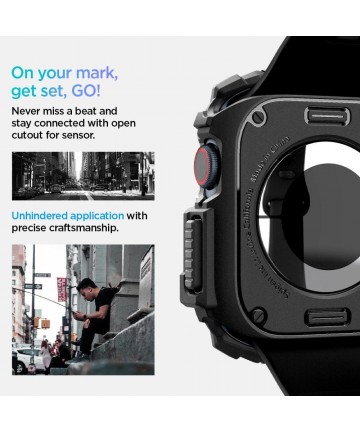 Spigen Rugged Armor Case for Apple Watch 10 (42mm) - Black