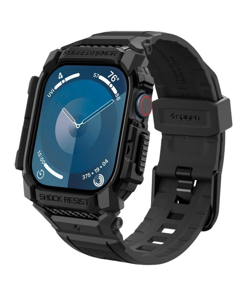 Spigen Rugged Armor Pro Apple Watch 10 (42mm) Strap Case - Black