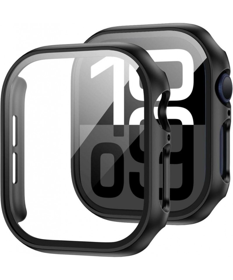 Tech-Protect Defense360 Tempered Glass Case for Apple Watch 10 (46mm) - Black