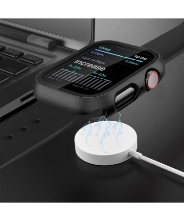 Tech-Protect Defense360 Tempered Glass Case for Apple Watch 10 (46mm) - Black
