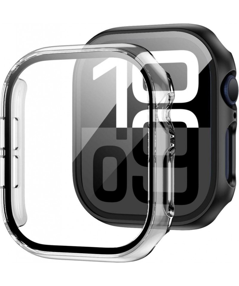 Tech-Protect Defense360 Tempered Glass Case for Apple Watch 10 (42mm) - Clear