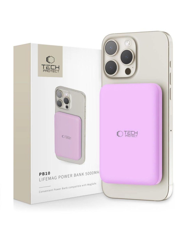 Tech-Protect LifeMag MagSafe PB10 5000mAh Power Bank - Pink