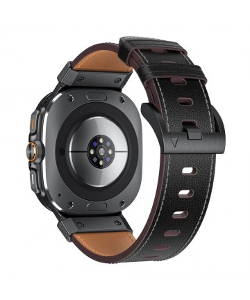 Tech-Protect Delta Pro Leather Strap for Samsung Galaxy Watch Ultra (47mm) - Black