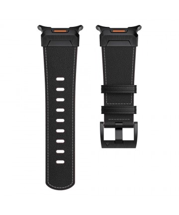 Tech-Protect Delta Pro Leather Strap for Samsung Galaxy Watch Ultra (47mm) - Black