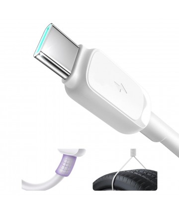 Joyroom Multi-Color Series A14 USB-A / USB-C 3A Cable 1.2m - White
