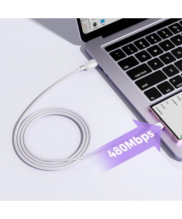 Joyroom Multi-Color Series A14 USB-A / USB-C 3A Cable 1.2m - White