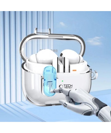 Tech-Protect FlexAir Case with Carabiner for Samsung Galaxy Buds 3 / 3 Pro - Transparent