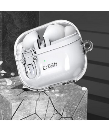 Tech-Protect FlexAir Case with Carabiner for Samsung Galaxy Buds 3 / 3 Pro - Transparent