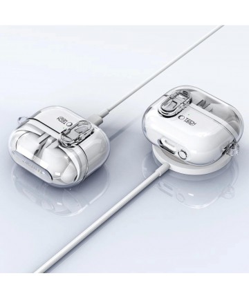 Tech-Protect FlexAir Case with Carabiner for Samsung Galaxy Buds 3 / 3 Pro - Transparent