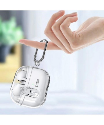 Tech-Protect FlexAir Case with Carabiner for Samsung Galaxy Buds 3 / 3 Pro - Transparent
