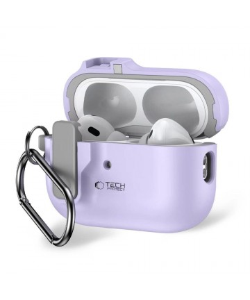 Tech-Protect Slim Hook Case with Carabiner for Apple AirPods Pro 1 / 2 - Purple