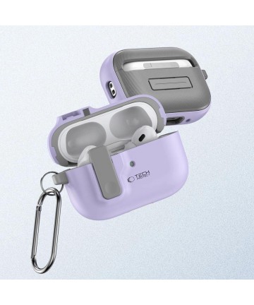 Tech-Protect Slim Hook Case with Carabiner for Apple AirPods Pro 1 / 2 - Purple