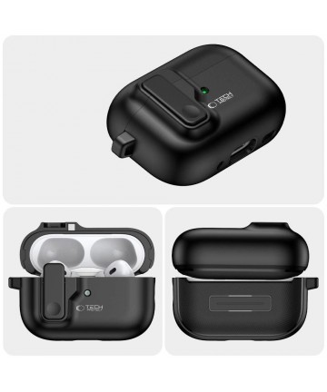 Tech-Protect Slim Hook Case with Carabiner for Apple AirPods Pro 1 / 2 - Black