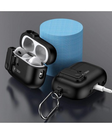 Tech-Protect Slim Hook Case with Carabiner for Apple AirPods Pro 1 / 2 - Black