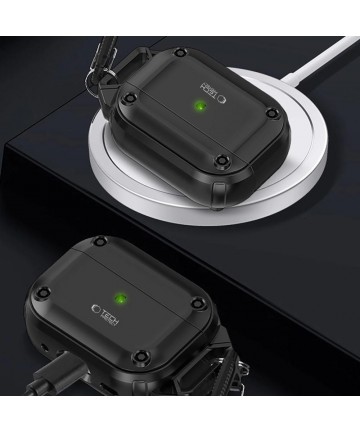 Tech-Protect Rough Hook Case with Carabiner for Apple AirPods Pro 1 / 2 - Black