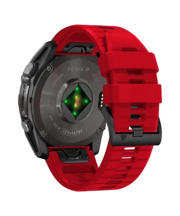 Tech-Protect Silicone Line Strap for Garmin Fenix 5X / 5X Plus / 6X / 6X Pro / 7X / 8 (51 mm) - Red