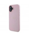 Guess Grained Gold Ring MagSafe iPhone 16 Plus Case - Pink