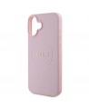 Guess Grained Gold Ring MagSafe iPhone 16 Plus Case - Pink