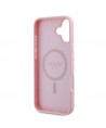 Guess Grained Gold Ring MagSafe iPhone 16 Plus Case - Pink