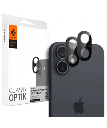 Spigen Optik GLAS.TR Camera Protector 2-PACK for iPhone 16 / 16 PLUS - Black