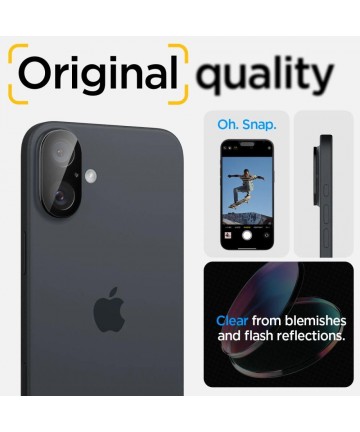 Spigen Optik GLAS.TR Camera Protector 2-PACK for iPhone 16 / 16 PLUS - Black