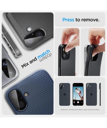 Spigen Optik GLAS.TR Camera Protector 2-PACK for iPhone 16 / 16 PLUS - Black