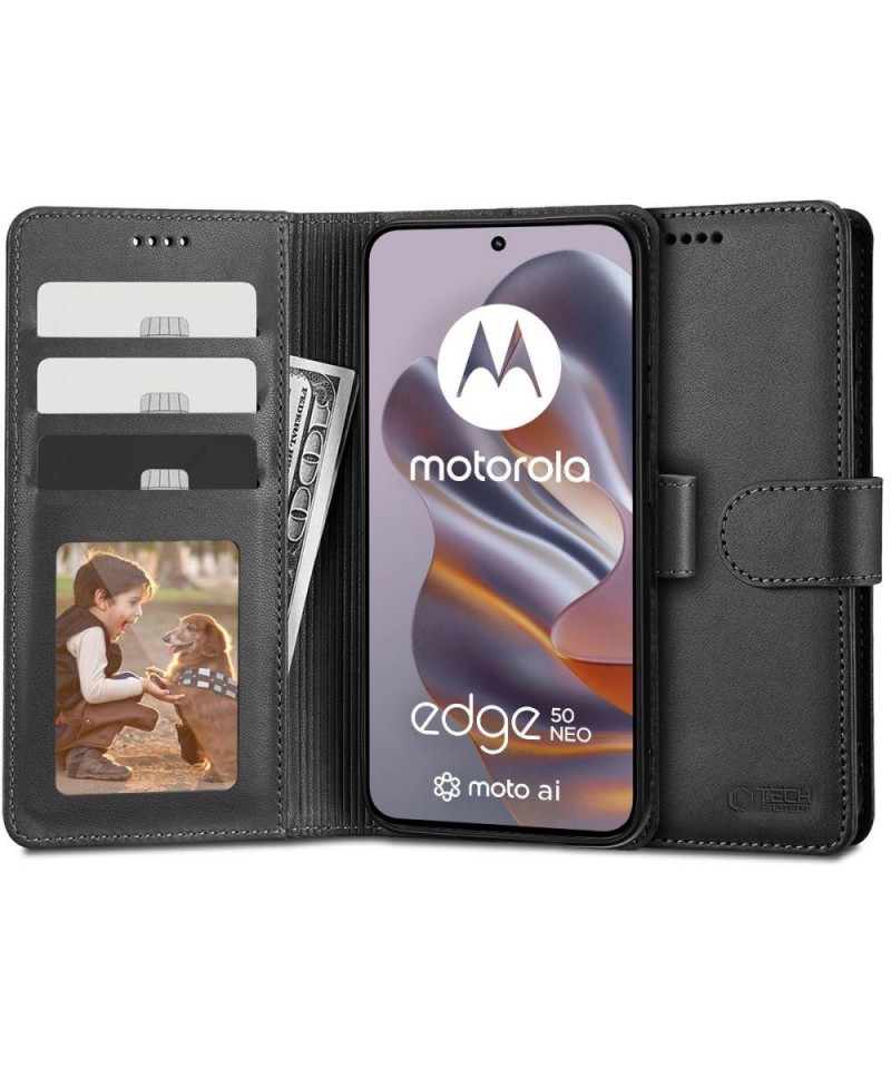 Tech-Protect Wallet Case for Motorola EDGE 50 NEO - Black