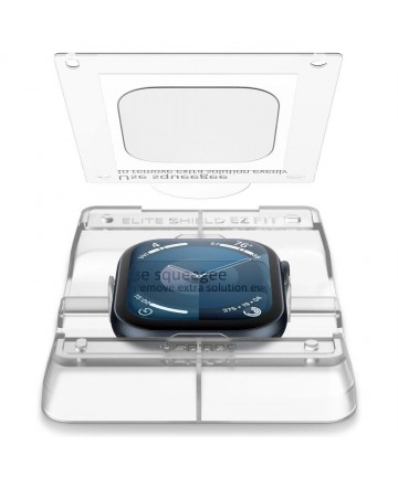 Spigen Elite Shield ”EZ FIT” Hybrid Glass 2-PACK for Apple Watch 10 (46MM) - Clear