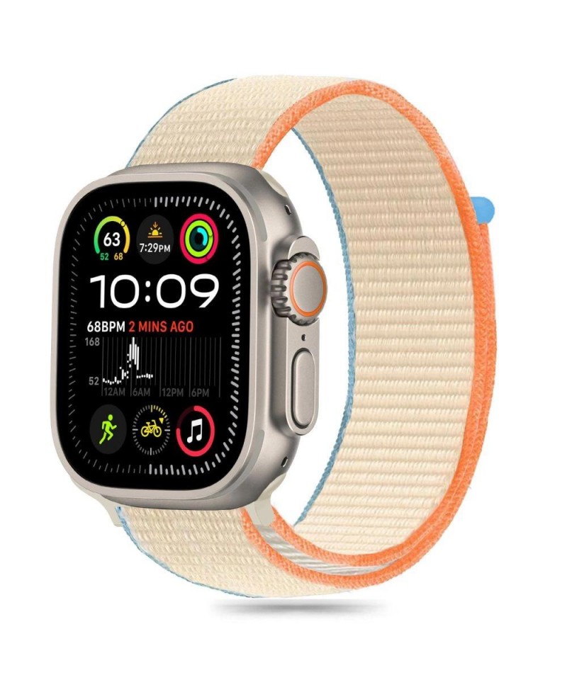 Tech-Protect Nylon Strap for Apple Watch 6 / 7 / 8 / 9 / 10 / SE / Ultra 1 / 2 (44 / 45 / 46 / 49 MM) - Beige
