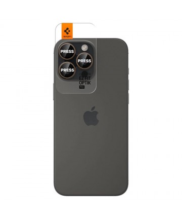Spigen Optik Pro GLAS.TR ”EZ FIT” Camera Protector 2-PACK for iPhone 16 Pro / Pro Max - Brown