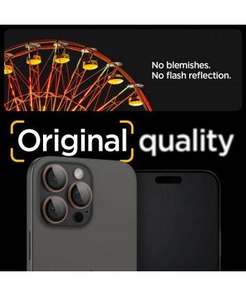 Spigen Optik Pro GLAS.TR ”EZ FIT” Camera Protector 2-PACK for iPhone 16 Pro / Pro Max - Brown