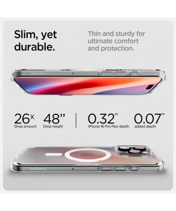 Spigen Ultra Hybrid ”T” Mag MagSafe Case for iPhone 16 Pro Max - White
