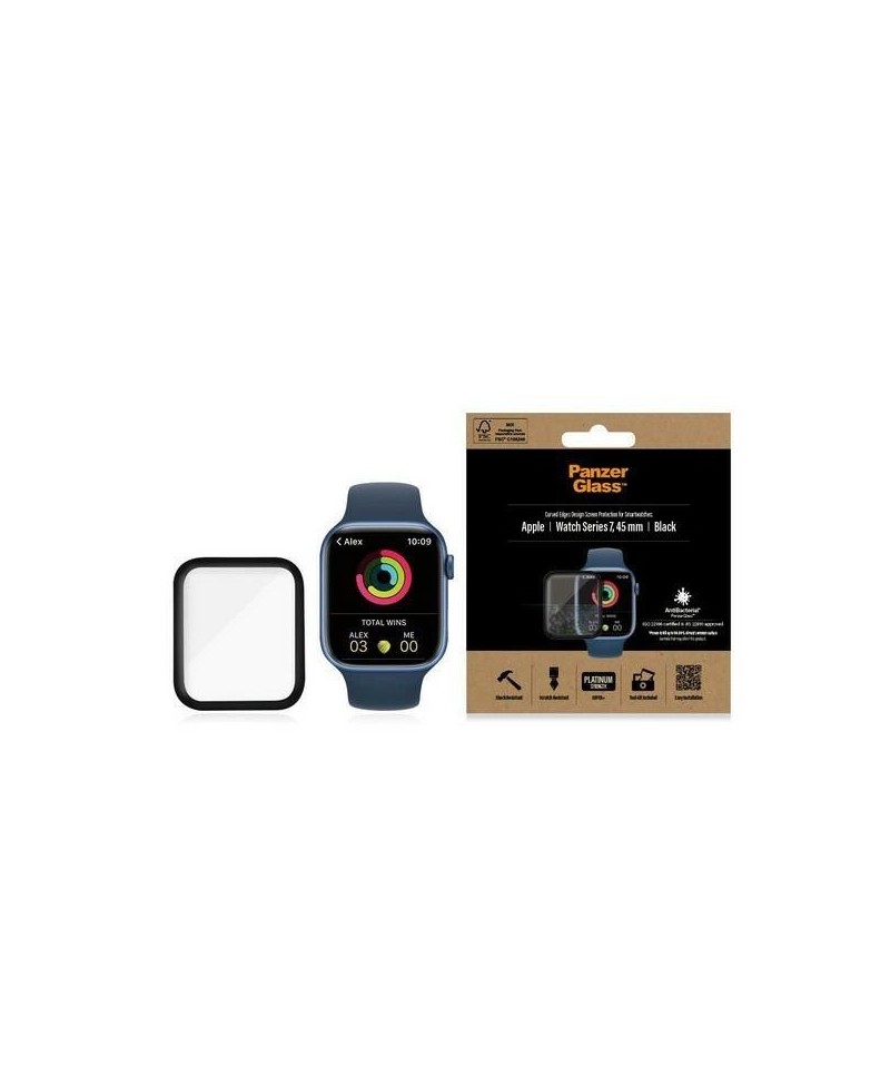 PanzerGlass Curved Tempered Glass for Apple Watch 7 45mm - Black