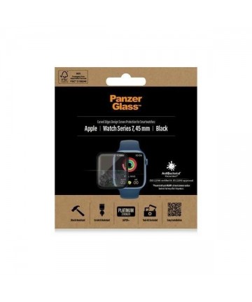 PanzerGlass Curved Tempered Glass for Apple Watch 7 45mm - Black