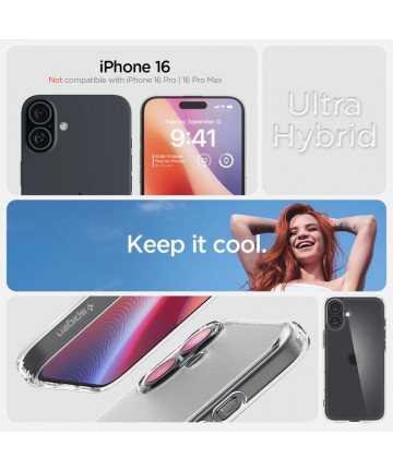 Spigen Ultra Hybrid for iPhone 16 - Clear