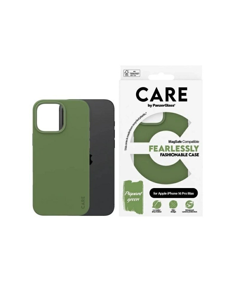 CARE by PanzerGlass Fashion Case MagSafe for iPhone 16 Pro Max - Green