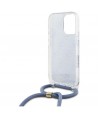 Guess Crossbody Cord 4G Print Case with Lanyard for iPhone 16 Pro - Blue