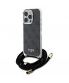 Guess Crossbody Cord 4G Print Case with Lanyard for iPhone 16 Pro - Black