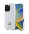 Guess Silicone Logo Strass 4G Case for iPhone 16 Pro - White