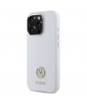 Guess Silicone Logo Strass 4G Case for iPhone 16 Pro - White