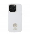 Guess Silicone Logo Strass 4G Case for iPhone 16 Pro - White