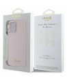 Guess Silicone Script Metal Logo & Frame iPhone 16 Plus Case - Pink