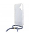 Guess Crossbody Cord 4G Print Case with Lanyard for iPhone 16 - Blue